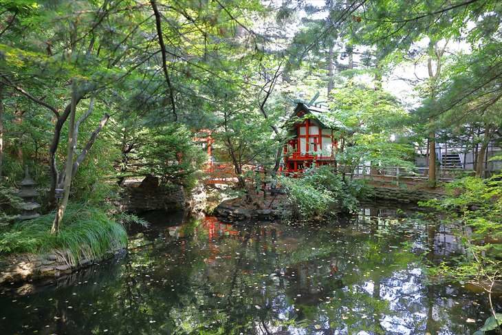 白石神社 池の風景