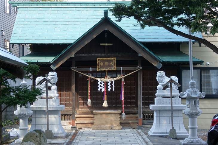 札幌水天宮 社殿と狛犬様