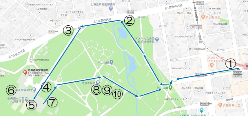 北海道神宮の初詣の道順